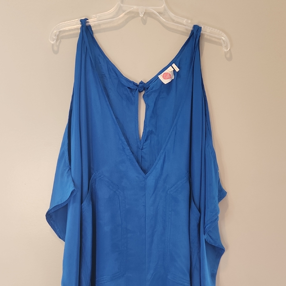Lilka Cobalt Blue Wide Leg Culotte Jumpsuit M/L Oversized Boho